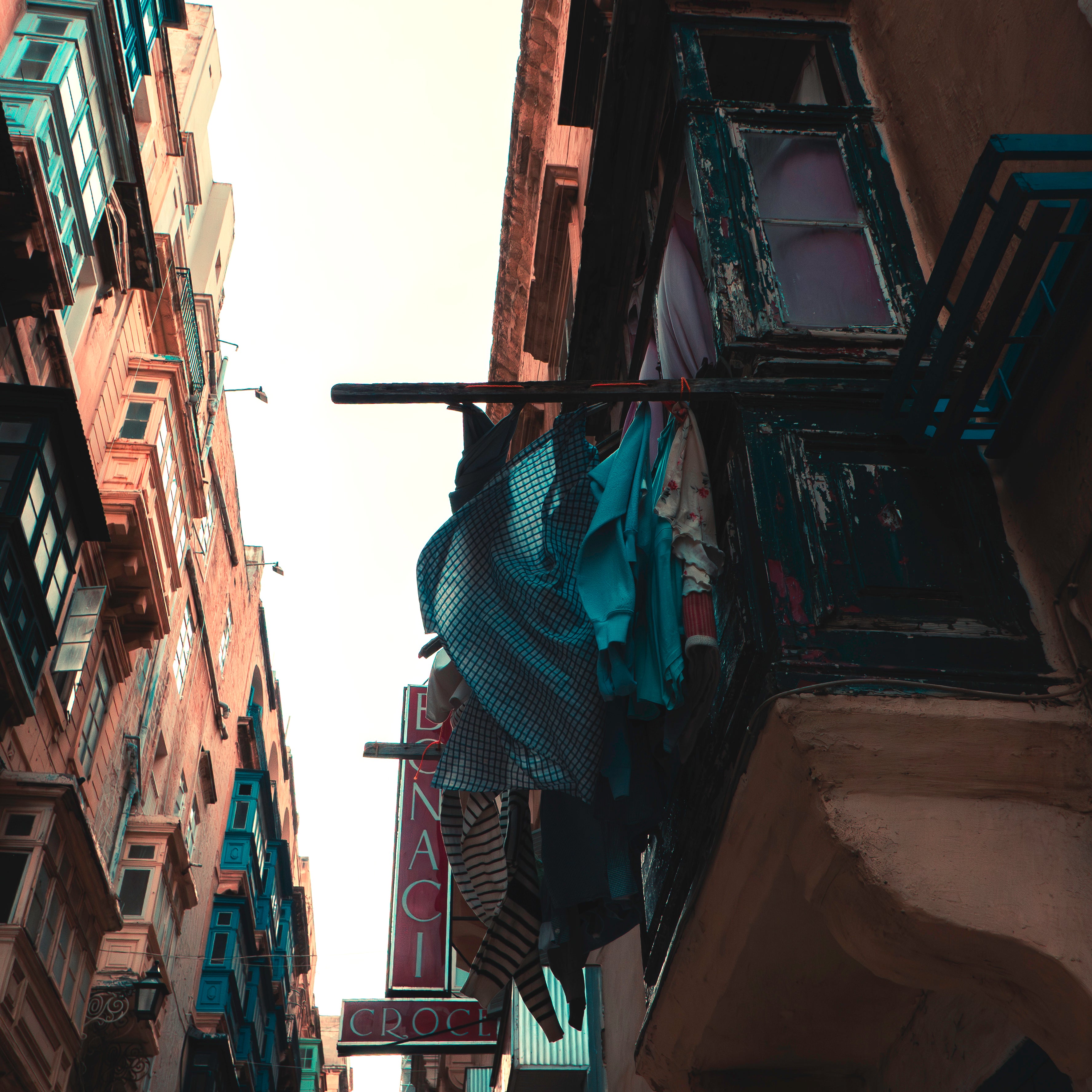 Hanging clothes out to dry