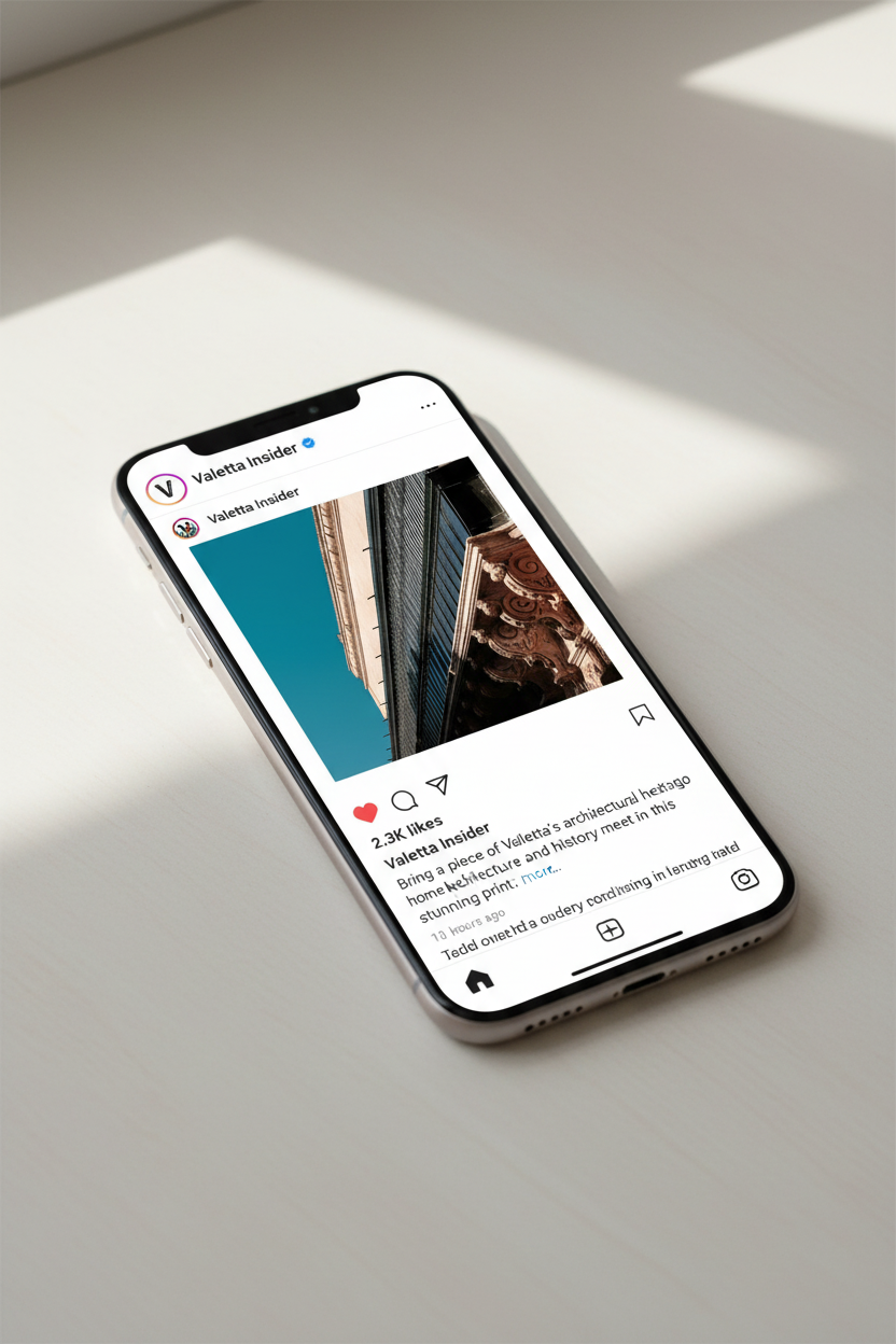 Social media post mockup on mobile