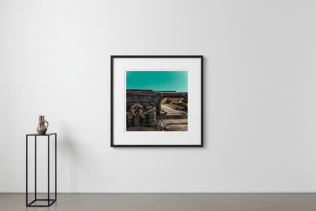 Valletta Stone Balcony Corbel framed on wall